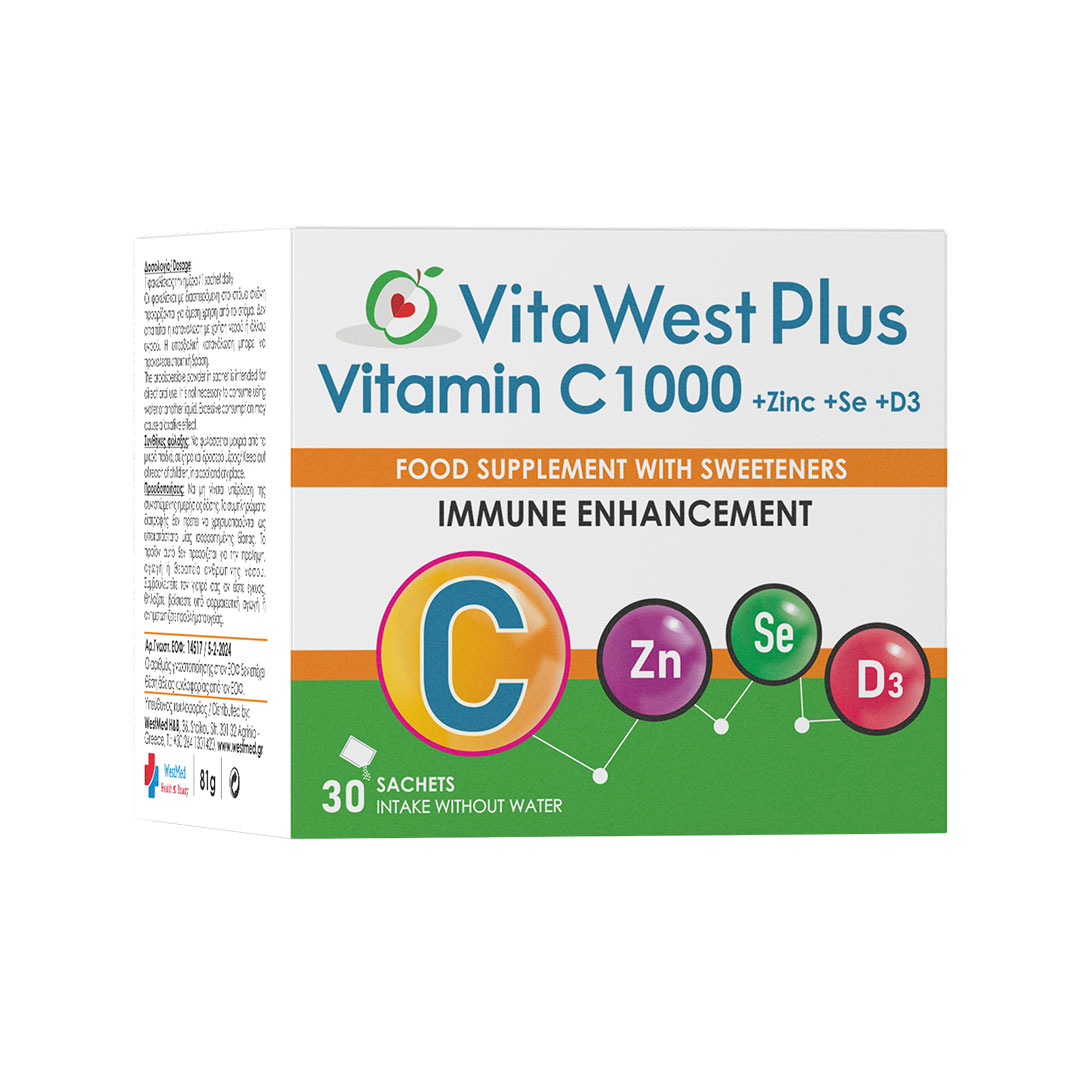 VitaWest VitC 1000 + Zinc + Se +D3 30 Sachets